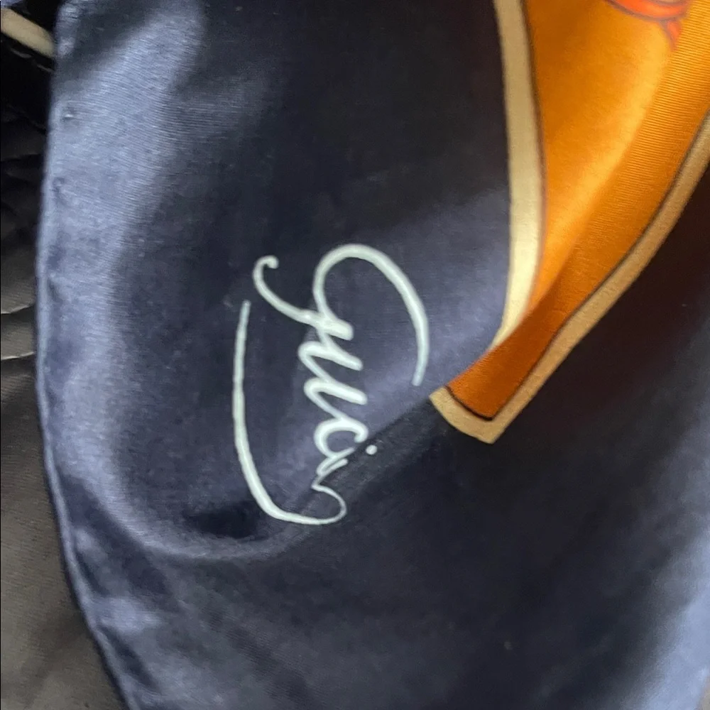 🔥Sale Gucci Dark Blue and Orange Patterned Scarf - Picture 3 of 7
